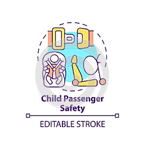 Child passenger safety concept icon
