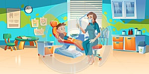 Child patient at dentist office or dental clinic