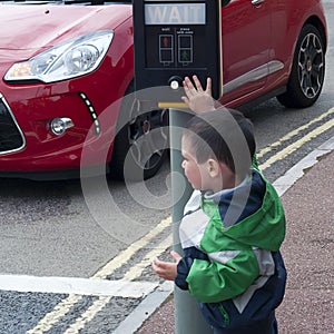 Child a pedestrian crossing