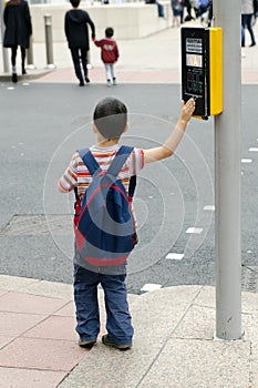 Child at pedestrian crossing