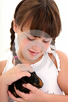 Child With Pet Guinea Pig