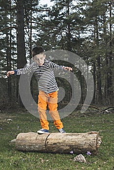 Child play in the forest