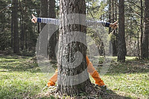 Child play in the forest