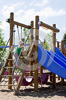 Child on play structure