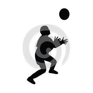 A child playing with ball, silhouette vector