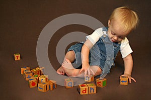 Child Playing with Blocks