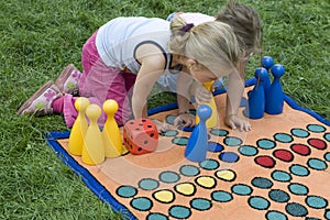 Child playing with a board