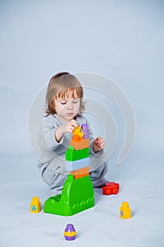 Child playing with bricks