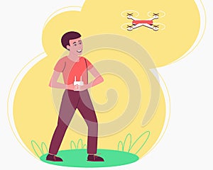 Child playing drone remote for lifestyle design