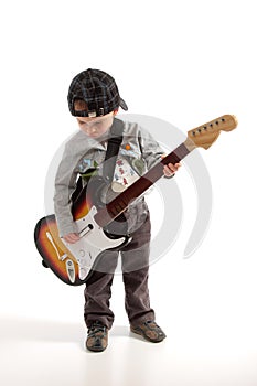 Child playing guitar