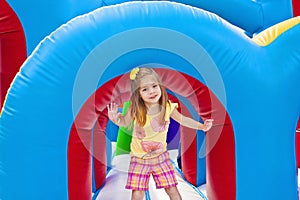 Child playing on Inflatable Playground