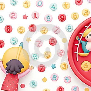 Child playing numbers clock learning educational background