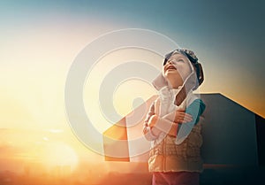 Child is playing pilot photo