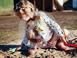 Child playing with sand