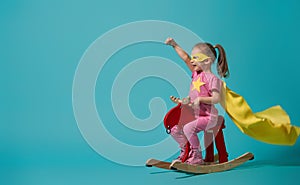 Child playing superhero