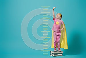 Child playing superhero