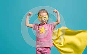 Child playing superhero