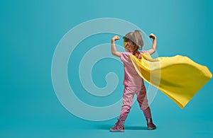 Child playing superhero