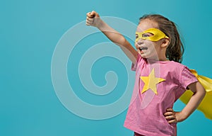 Child playing superhero