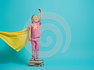 Child playing superhero