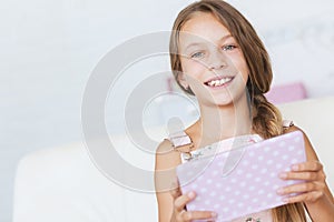 Child playing with tablet pc