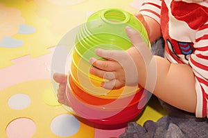 Child playing with toy