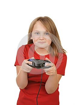 Child playing video games,