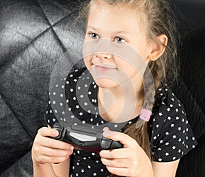 Child plays in a game