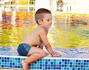 Child on poolside