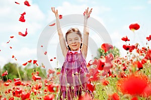 Child at poppy field