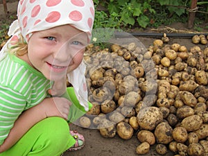 The child with a potato