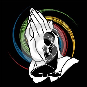 A Child praying to God ,A Little Girl Prayer cartoon graphic