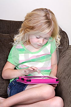 Child or preschooler using a tablet