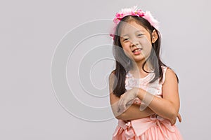 Child in Princess Dress, on White