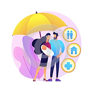 Child protection abstract concept vector illustration.