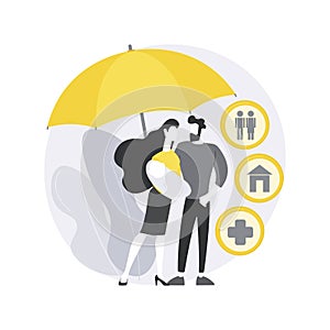 Child protection abstract concept vector illustration.