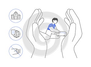 Child protection abstract concept vector illustration.