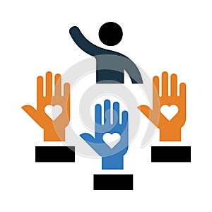 Child Protection, Volunteer, people helping, child care, Charity, hand, heart icon