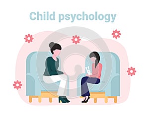 Child psychology flowers background