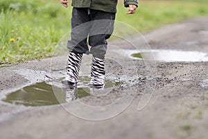 Child in a puddle