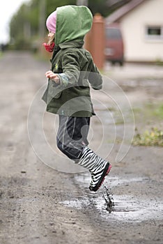 Child in a puddle