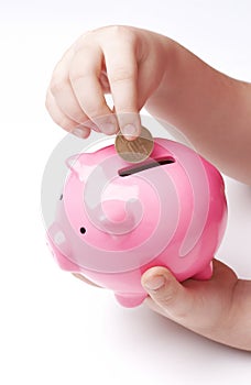 Introducción monedas pequeno cerdo Banco 