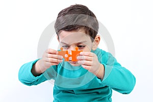 Child with puzzle