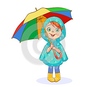 Child with a rainbow umbrella