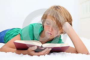 Child reading bible