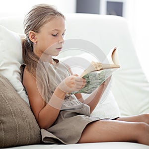 Child reading book