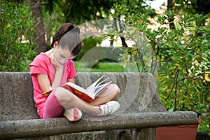 Child reading a book