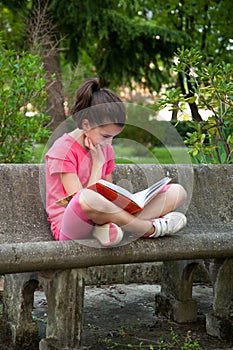 Child reading a book