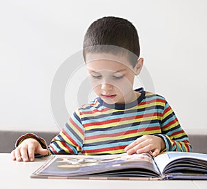 Child reading a book