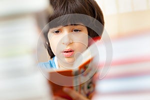 Child reading a book